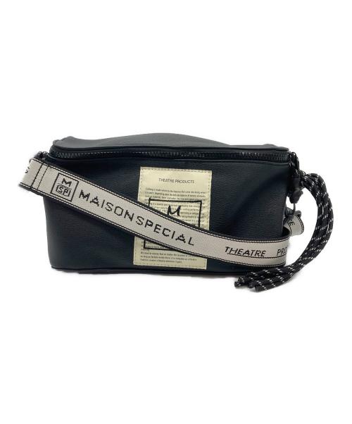 MAISON SPECIAL（メゾンスペシャル）MAISON SPECIAL (メゾンスペシャル) THEATER PRODUCTS コラボレーションホライゾナルレザーショルダーバッグ ブラックの古着・服飾アイテム