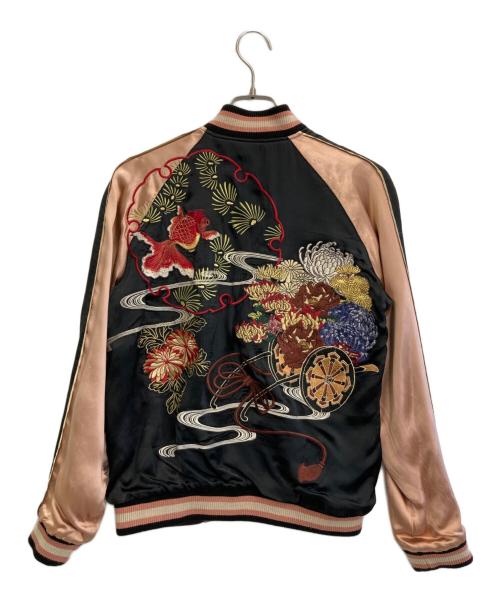 japanese classical scripi（ジャパニーズクラシックスクリプト）japanese classical scripi (ジャパニーズクラシックスクリプト) リバーシブルスカジャン ブラック×ピンク サイズ:Sの古着・服飾アイテム