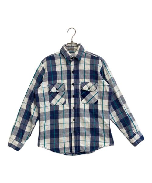 FIVE BROTHER（ファイブブラザー）FIVE BROTHER (ファイブブラザー) ネルシャツ ホワイト×ブルー サイズ:Mの古着・服飾アイテム