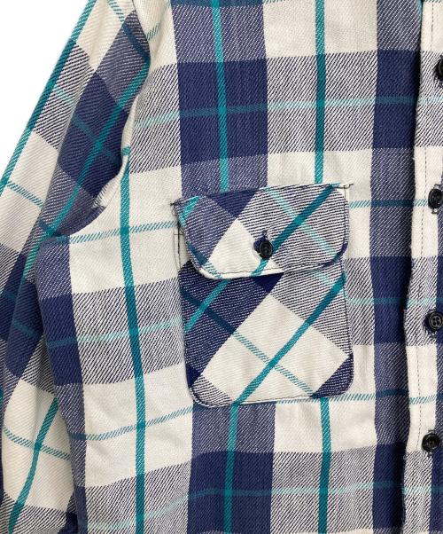 FIVE BROTHER（ファイブブラザー）FIVE BROTHER (ファイブブラザー) ネルシャツ ホワイト×ブルー サイズ:Mの古着・服飾アイテム