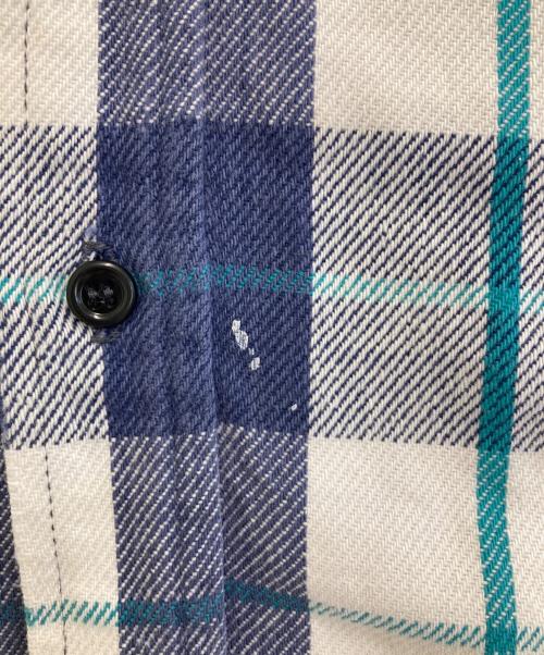 FIVE BROTHER（ファイブブラザー）FIVE BROTHER (ファイブブラザー) ネルシャツ ホワイト×ブルー サイズ:Mの古着・服飾アイテム