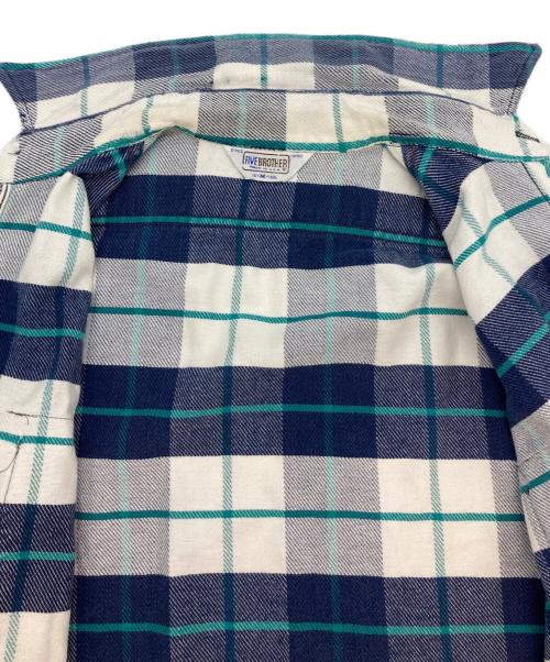 FIVE BROTHER（ファイブブラザー）FIVE BROTHER (ファイブブラザー) ネルシャツ ホワイト×ブルー サイズ:Mの古着・服飾アイテム