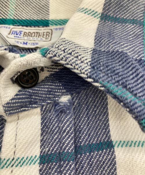 FIVE BROTHER（ファイブブラザー）FIVE BROTHER (ファイブブラザー) ネルシャツ ホワイト×ブルー サイズ:Mの古着・服飾アイテム