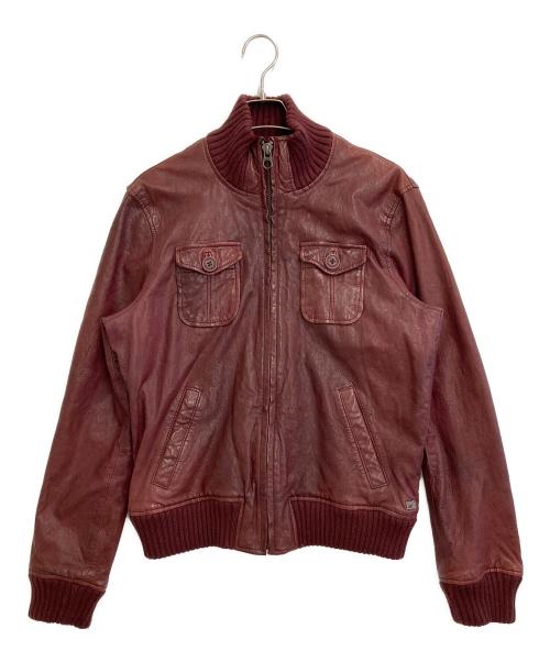 SCOTCH & SODA（スコッチアンドソーダ）SCOTCH & SODA (スコッチアンドソーダ) レザージャケット ボルドー サイズ:-の古着・服飾アイテム