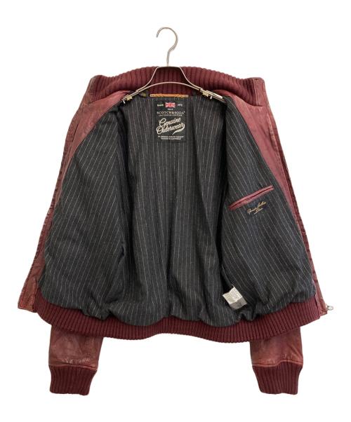 SCOTCH & SODA（スコッチアンドソーダ）SCOTCH & SODA (スコッチアンドソーダ) レザージャケット ボルドー サイズ:-の古着・服飾アイテム