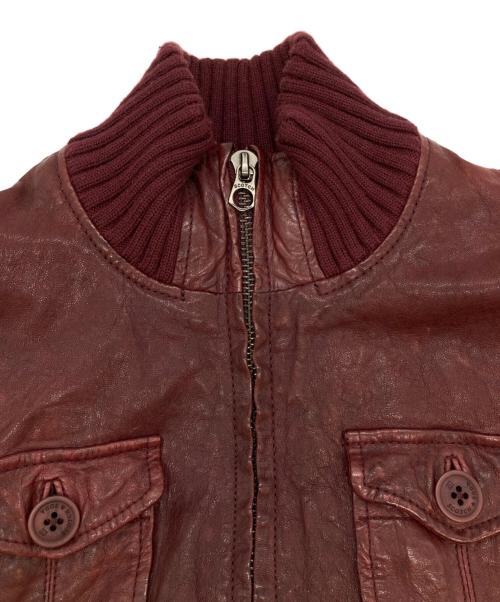 SCOTCH & SODA（スコッチアンドソーダ）SCOTCH & SODA (スコッチアンドソーダ) レザージャケット ボルドー サイズ:-の古着・服飾アイテム