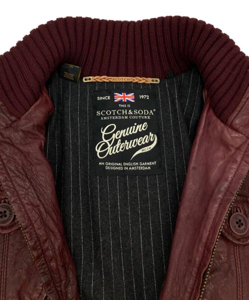 SCOTCH & SODA（スコッチアンドソーダ）SCOTCH & SODA (スコッチアンドソーダ) レザージャケット ボルドー サイズ:-の古着・服飾アイテム