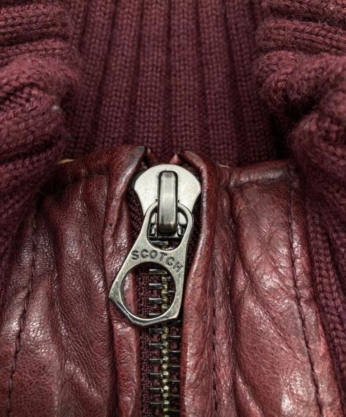 SCOTCH & SODA（スコッチアンドソーダ）SCOTCH & SODA (スコッチアンドソーダ) レザージャケット ボルドー サイズ:-の古着・服飾アイテム