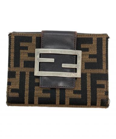 フェンディ 財布/二つ折 FENDI 折財布 ZUCCA/ズッカ柄 ブラウン【中古】 FENDI - フェンディ 財布/二つ折 FENDI 折財布 ZUCCA/ズッカ柄