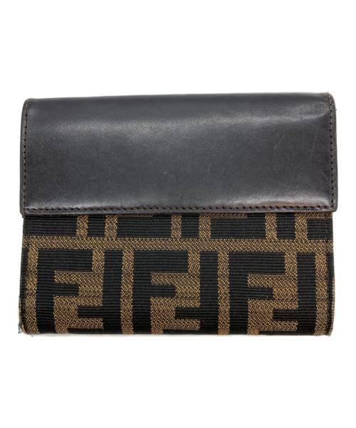 FENDI（フェンディ）FENDI (フェンディ) ズッカ柄2つ折り財布 ブラウンの古着・服飾アイテム