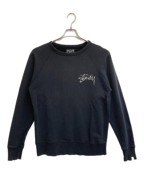 stussy（ステューシー）stussy (ステューシー) ラグランスウェット ブラック サイズ:Mの古着・服飾アイテム