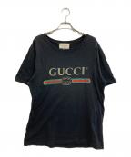 GUCCIグッチ）の古着「ウォッシュド加工 オーバーサイズ半袖Tシャツ」｜ブラック