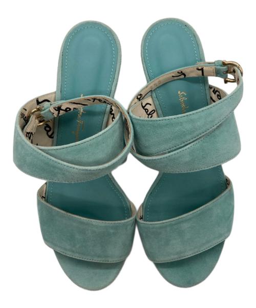 Salvatore Ferragamo（サルヴァトーレ フェラガモ）Salvatore Ferragamo (サルヴァトーレ フェラガモ) アンクルストラップサンダル グリーン サイズ:SIZE 6 1/2の古着・服飾アイテム