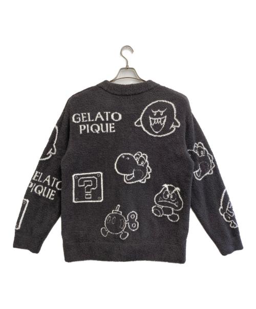GELATO PIQUE HOMME（ジェラートピケ オム）GELATO PIQUE HOMME (ジェラートピケ オム) SUPER MARIO (スーパーマリオ) パイル地カーディガン グレー サイズ:Lの古着・服飾アイテム