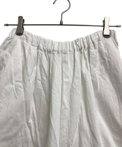 ゴーシュ（ゴーシュ）ゴーシュ (ゴーシュ) スレンヘリンボン クロップドワイドパンツ ホワイト サイズ:2の古着・服飾アイテム
