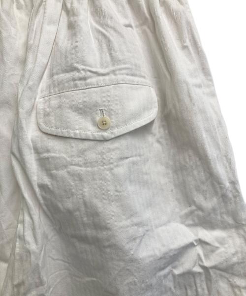 ゴーシュ（ゴーシュ）ゴーシュ (ゴーシュ) スレンヘリンボン クロップドワイドパンツ ホワイト サイズ:2の古着・服飾アイテム