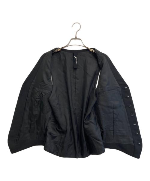 GROUND Y（グラウンドワイ）GROUND Y (グラウンドワイ) COTTON ZAZA CROSS WA ZIPPER POCKET VEST ブラック サイズ:3の古着・服飾アイテム