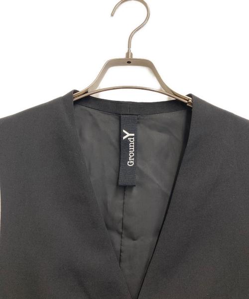GROUND Y（グラウンドワイ）GROUND Y (グラウンドワイ) COTTON ZAZA CROSS WA ZIPPER POCKET VEST ブラック サイズ:3の古着・服飾アイテム
