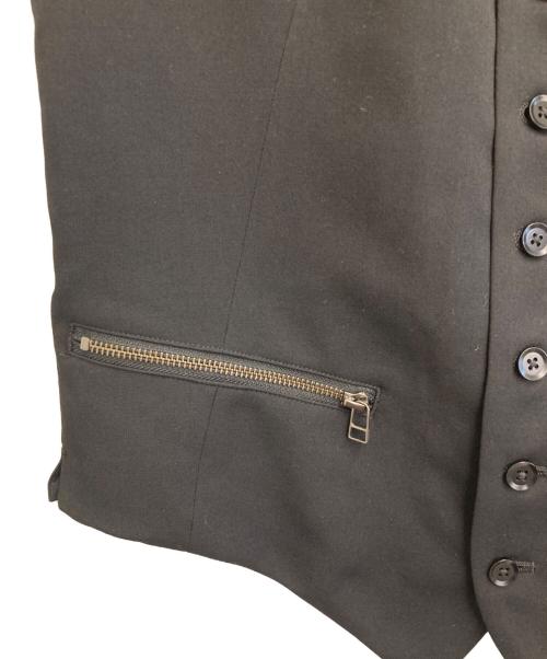 GROUND Y（グラウンドワイ）GROUND Y (グラウンドワイ) COTTON ZAZA CROSS WA ZIPPER POCKET VEST ブラック サイズ:3の古着・服飾アイテム
