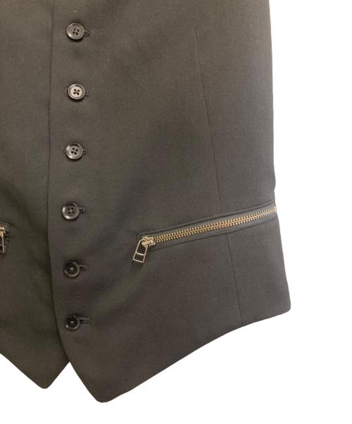GROUND Y（グラウンドワイ）GROUND Y (グラウンドワイ) COTTON ZAZA CROSS WA ZIPPER POCKET VEST ブラック サイズ:3の古着・服飾アイテム