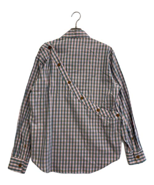 Vivienne Westwood man（ヴィヴィアン ウェストウッド マン）Vivienne Westwood man (ヴィヴィアン ウェストウッド マン) ギンガムチェックパズルシャツ ピンク×ブルー サイズ:-の古着・服飾アイテム