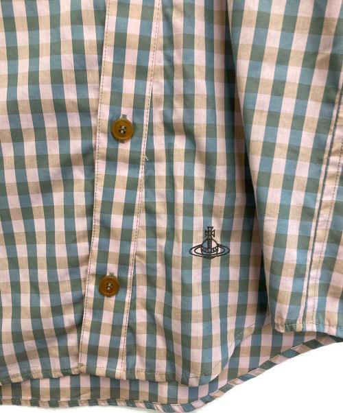 Vivienne Westwood man（ヴィヴィアン ウェストウッド マン）Vivienne Westwood man (ヴィヴィアン ウェストウッド マン) ギンガムチェックパズルシャツ ピンク×ブルー サイズ:-の古着・服飾アイテム