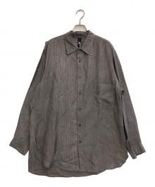 GROUND Y（グラウンドワイ）の古着「24AW ストライプキュプラシャツ」｜グレー