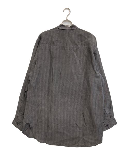 GROUND Y（グラウンドワイ）GROUND Y (グラウンドワイ) 24AW ストライプキュプラシャツ グレー サイズ:3の古着・服飾アイテム