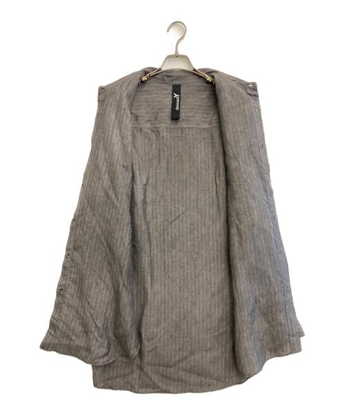 GROUND Y（グラウンドワイ）GROUND Y (グラウンドワイ) 24AW ストライプキュプラシャツ グレー サイズ:3の古着・服飾アイテム