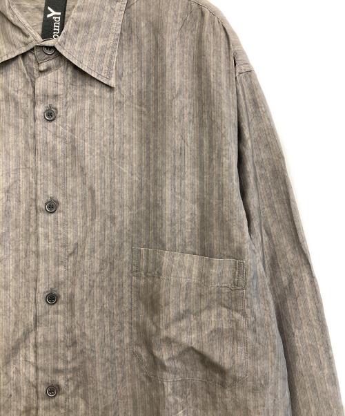 GROUND Y（グラウンドワイ）GROUND Y (グラウンドワイ) 24AW ストライプキュプラシャツ グレー サイズ:3の古着・服飾アイテム
