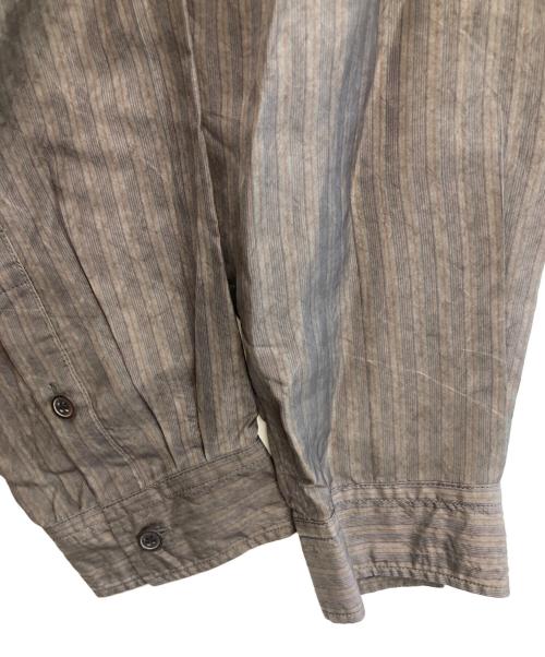 GROUND Y（グラウンドワイ）GROUND Y (グラウンドワイ) 24AW ストライプキュプラシャツ グレー サイズ:3の古着・服飾アイテム