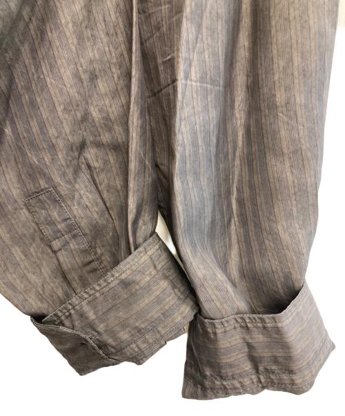 GROUND Y（グラウンドワイ）GROUND Y (グラウンドワイ) 24AW ストライプキュプラシャツ グレー サイズ:3の古着・服飾アイテム