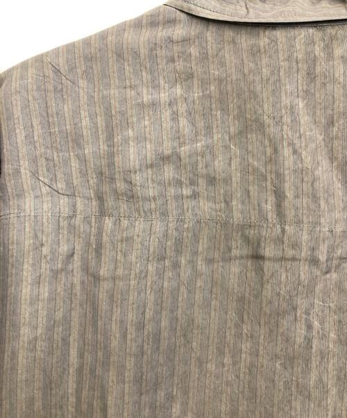 GROUND Y（グラウンドワイ）GROUND Y (グラウンドワイ) 24AW ストライプキュプラシャツ グレー サイズ:3の古着・服飾アイテム