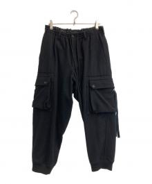 GROUND Y（グラウンドワイ）の古着「MELTON CARGO PANTS」｜ブラック