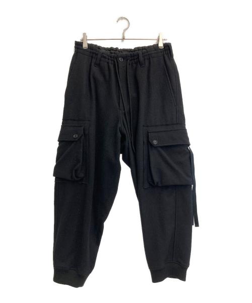 GROUND Y（グラウンドワイ）GROUND Y (グラウンドワイ) MELTON CARGO PANTS ブラック サイズ:3の古着・服飾アイテム