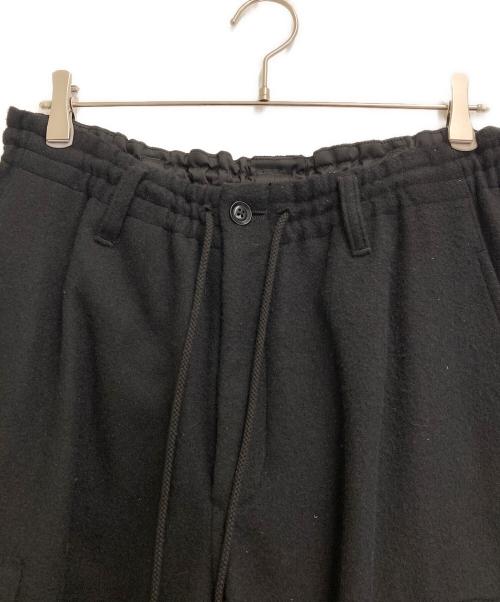 GROUND Y（グラウンドワイ）GROUND Y (グラウンドワイ) MELTON CARGO PANTS ブラック サイズ:3の古着・服飾アイテム