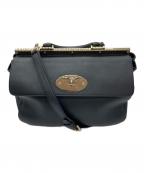 MULBERRYマルベリー）の古着「レザーショルダーバッグ」｜ブラック