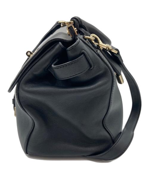 MULBERRY（マルベリー）MULBERRY (マルベリー) レザーショルダーバッグ ブラックの古着・服飾アイテム