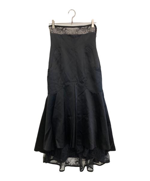 Mame Kurogouchi（マメクロゴウチ）Mame Kurogouchi (マメクロゴウチ) マーメイドレーススカート ブラック サイズ:2の古着・服飾アイテム
