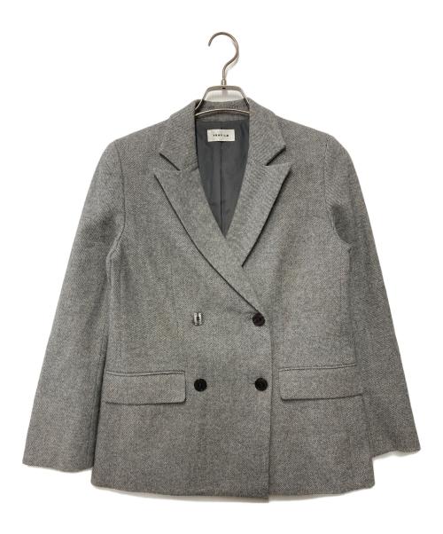 FRAY ID（フレイ アイディー）FRAY ID (フレイ アイディー) ダブルボタンウールジャケット グレー サイズ:SIZE　0の古着・服飾アイテム