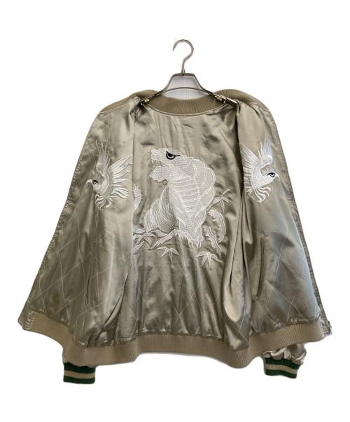 花旅楽団（ハナタビガクダン）花旅楽団 (ハナタビガクダン) リバーシブルスカジャン グリーン サイズ:XXLの古着・服飾アイテム