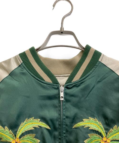 花旅楽団（ハナタビガクダン）花旅楽団 (ハナタビガクダン) リバーシブルスカジャン グリーン サイズ:XXLの古着・服飾アイテム