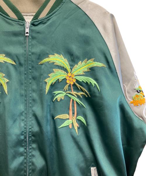 花旅楽団（ハナタビガクダン）花旅楽団 (ハナタビガクダン) リバーシブルスカジャン グリーン サイズ:XXLの古着・服飾アイテム