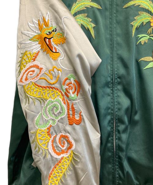 花旅楽団（ハナタビガクダン）花旅楽団 (ハナタビガクダン) リバーシブルスカジャン グリーン サイズ:XXLの古着・服飾アイテム