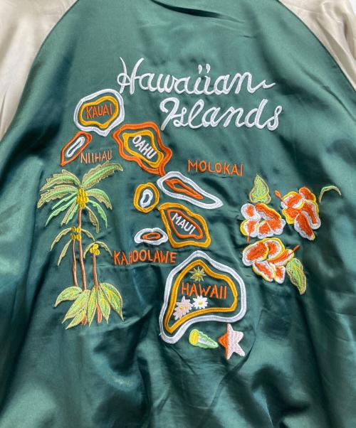 花旅楽団（ハナタビガクダン）花旅楽団 (ハナタビガクダン) リバーシブルスカジャン グリーン サイズ:XXLの古着・服飾アイテム