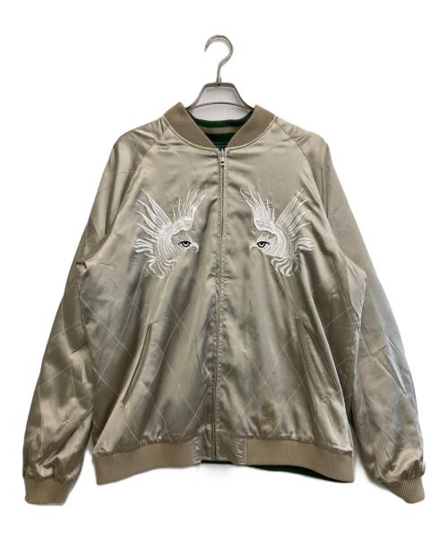 花旅楽団（ハナタビガクダン）花旅楽団 (ハナタビガクダン) リバーシブルスカジャン グリーン サイズ:XXLの古着・服飾アイテム