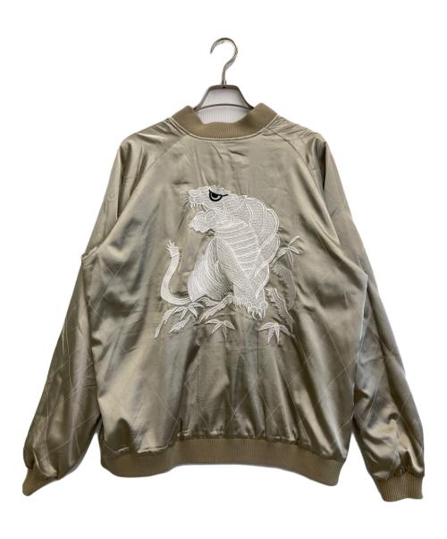 花旅楽団（ハナタビガクダン）花旅楽団 (ハナタビガクダン) リバーシブルスカジャン グリーン サイズ:XXLの古着・服飾アイテム