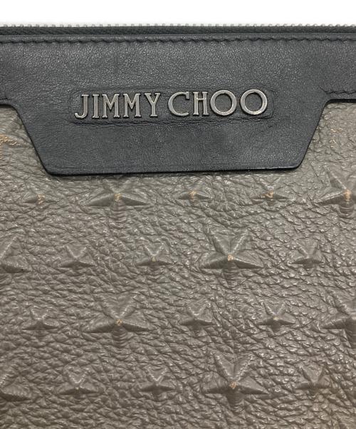 JIMMY CHOO（ジミーチュウ）JIMMY CHOO (ジミーチュウ) スターエンボスクラッチバッグ グレーの古着・服飾アイテム