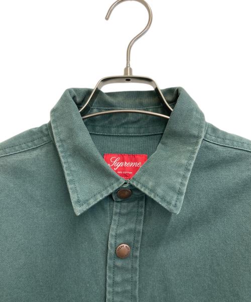 SUPREME（シュプリーム）Supreme (シュプリーム) Logo Taping Work Shirt グリーン サイズ:Sの古着・服飾アイテム