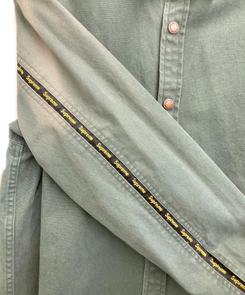 SUPREME（シュプリーム）Supreme (シュプリーム) Logo Taping Work Shirt グリーン サイズ:Sの古着・服飾アイテム